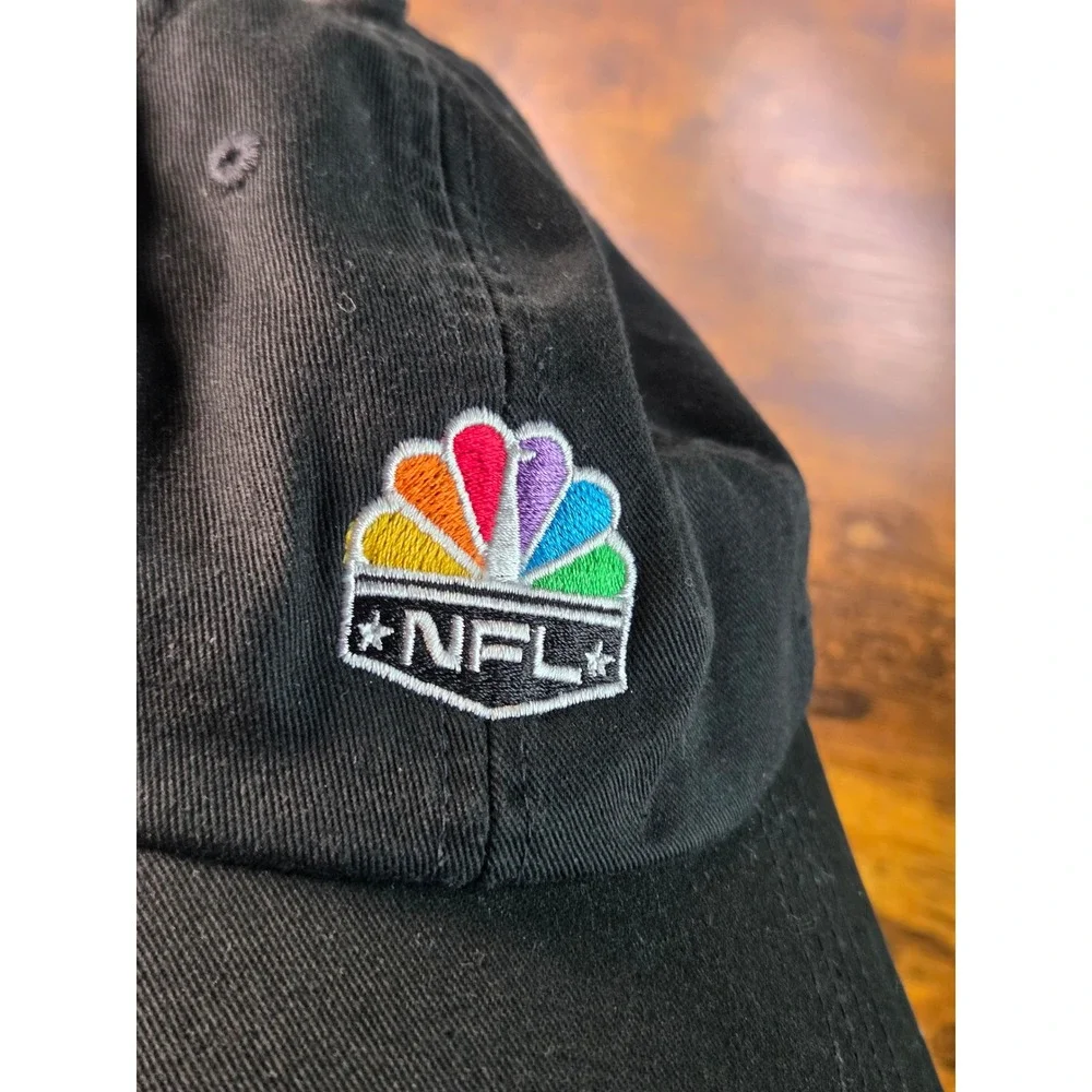 Ahead Extreme NFL on NBC Rainbow Peacock Logo Black Adjustable Strapback Hat Cap
